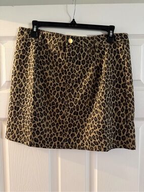 Leopard Print Mini Skirt - Brown/Black